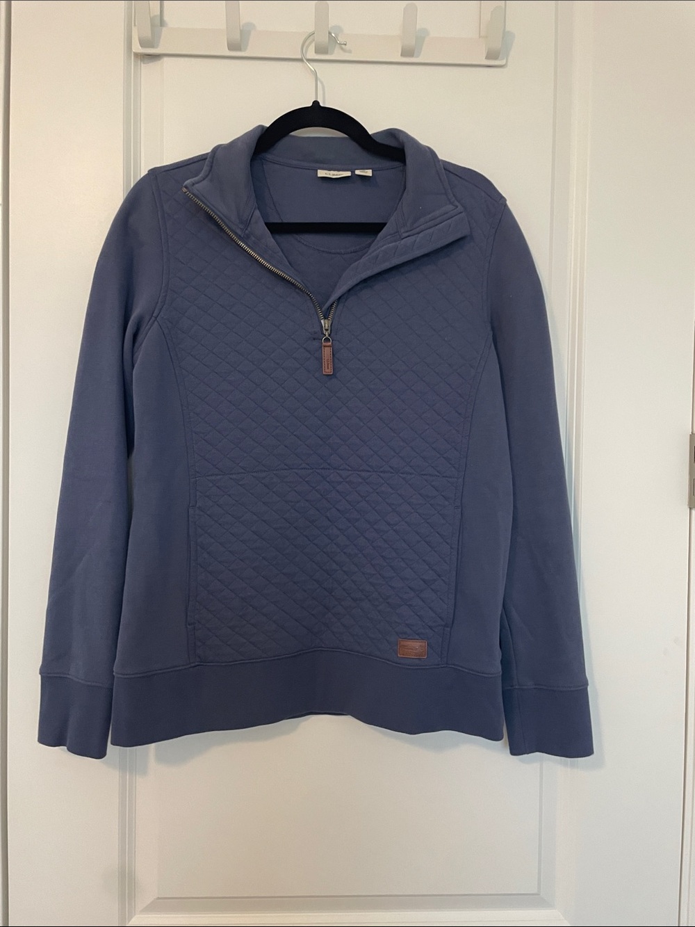 L.L. Bean Women’s Quilted Half-Zip Sweater - Blue